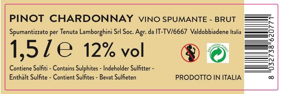Lamborghini Brut Vino Spumante Gold Magnum, 12%vol 1500ml