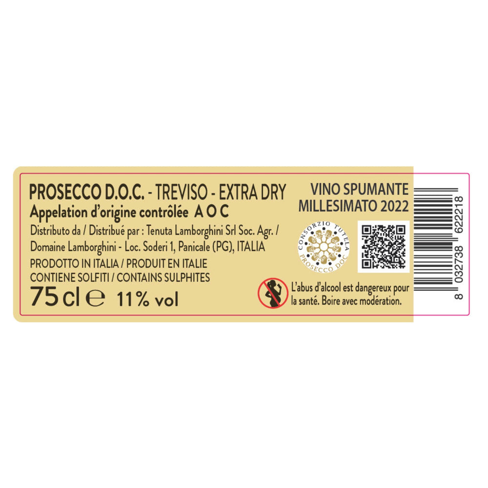 Lamborghini Extra Dry Prosecco Millesimato Gold D.O.C. 11%vol 750ml